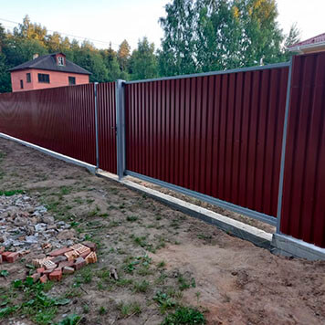 Ворота с калиткой из профнастила
